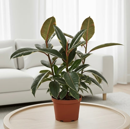 Rubber Plant Ficus Elastica 'Tineke'